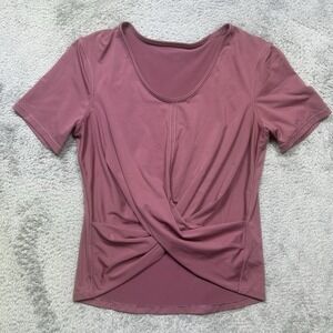 Lululemon Do the Daily Short Sleeve T-Shirt Twist Front in Plumful Women's 6 Gym